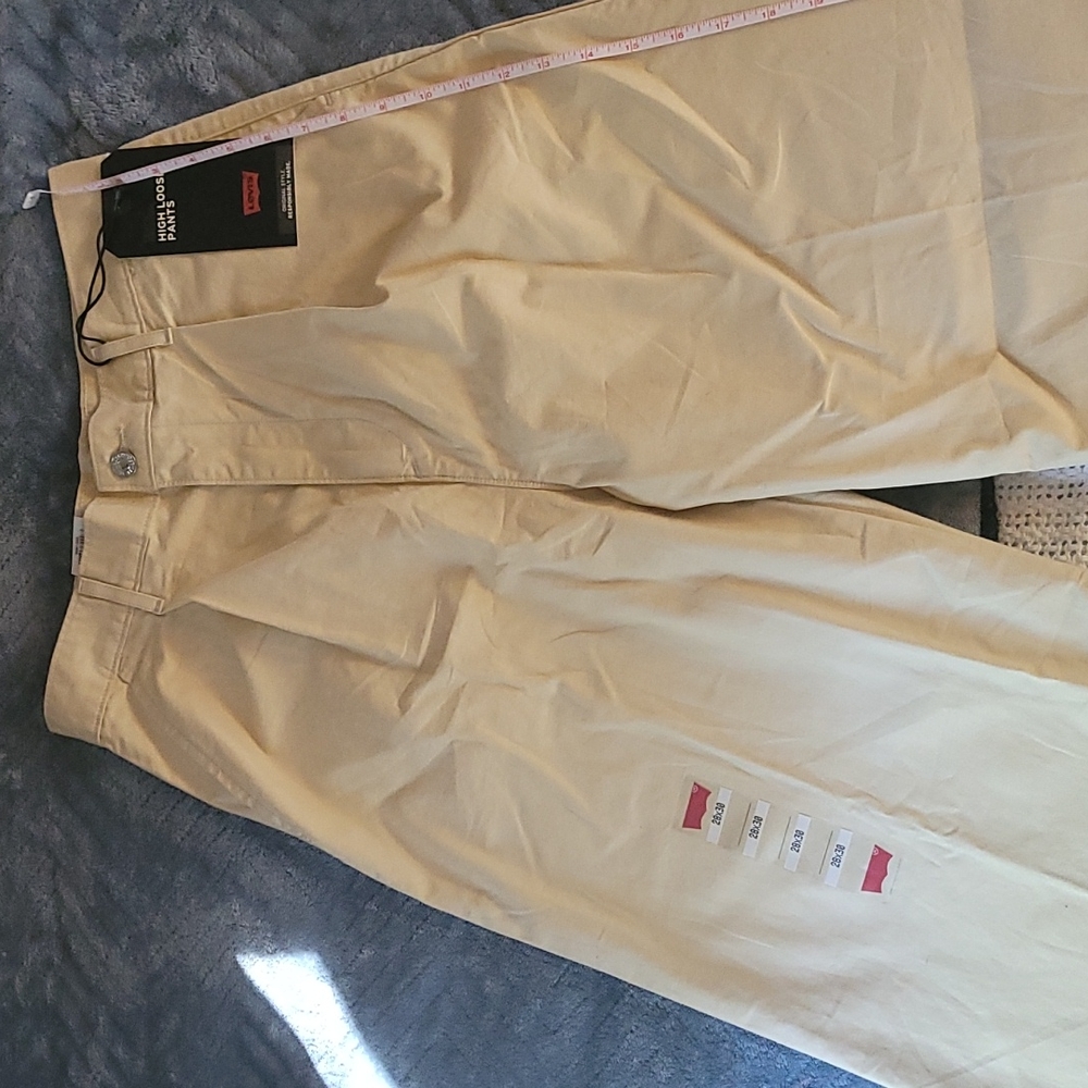 Levi's High Loose Pants 28x30 Khaki Wide Leg Pants Trouser